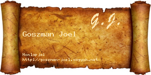 Goszman Joel névjegykártya